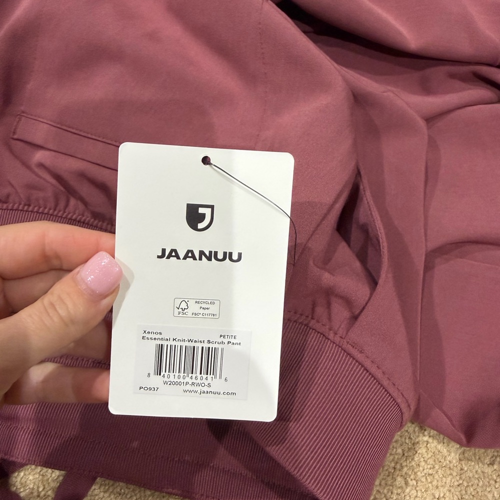 Jaanuu Rosewood Scrub Set with Branded Chest Logo - Picture 4 of 4